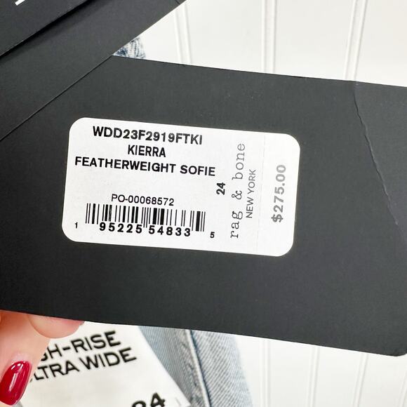 rag & bone Sofie Featherweight Wide Leg Jeans Kierra High Rise 24 NWT - Picture 8 of 8